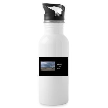 Streetwear fühlt sich an wie Regen - Trinkflasche mit integriertem Trinkhalm - Weiß - Rechts