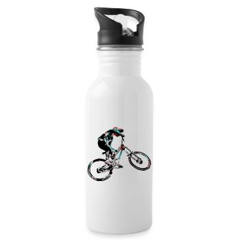Downhill mountain biking - Water bottle with straw - white - Right