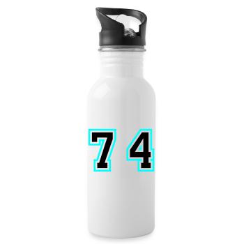 74 Symbole numérique - Gourde avec paille intégrée - blanc - Droite
