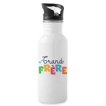grand frère Cadeau naissance famille - Gourde avec paille intégrée - blanc - Droite