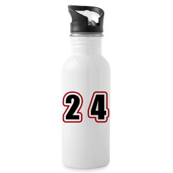 24 Zahl College - Trinkflasche mit integriertem Trinkhalm - Weiß - Rechts
