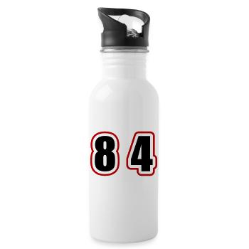 84 Zahl College - Trinkflasche mit integriertem Trinkhalm - Weiß - Rechts
