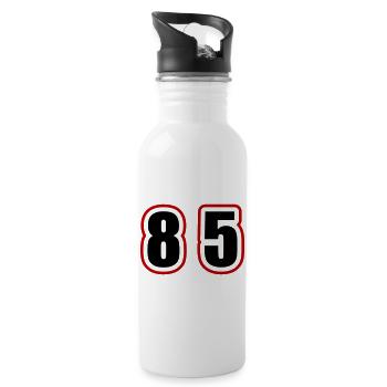 85 Zahl College - Trinkflasche mit integriertem Trinkhalm - Weiß - Rechts