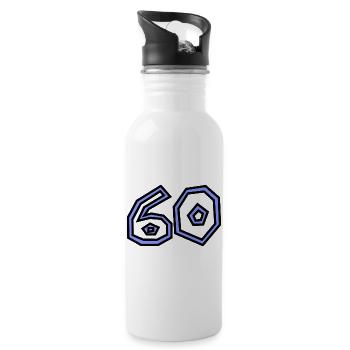 60 - Trinkflasche mit integriertem Trinkhalm - Weiß - Rechts