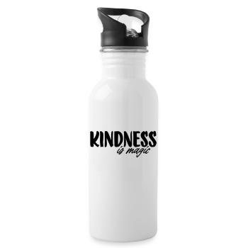 Kindness is magic - Trinkflasche mit integriertem Trinkhalm - Weiß - Rechts