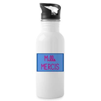 MAÎTRESSE. MAITRE. MERCI. MERCI MAÎTRESSE - Gourde avec paille intégrée - blanc - Droite