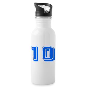 10. 10 YEARS. 10th ANNIVERSARY. 10 YEAR ANNIVERSARY. - Water bottle with straw - white - Right