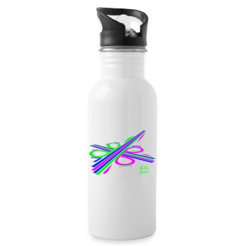 Aura-Stream 003 3-farbig - Trinkflasche mit integriertem Trinkhalm - Weiß - Rechts