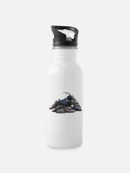 Capricorn - Water bottle with straw - white