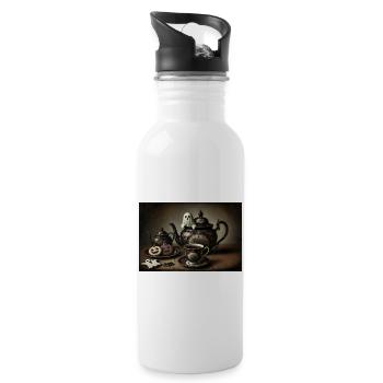 atmospheric Halloween tea hour - witching hour - Water bottle with straw - white - Right