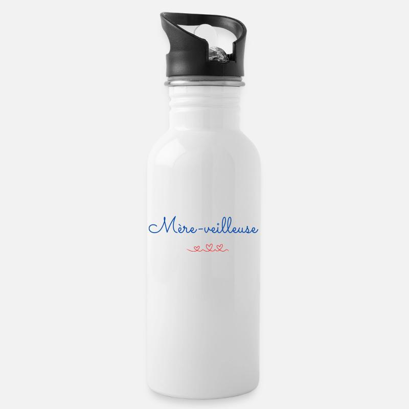 Mère veilleuse, cadeau pour les mamans - Gourde avec paille intégrée - blanc