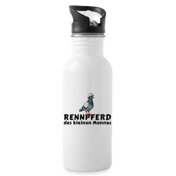 Tauben Shirt Tasse Hoodie Bergmann Rennpferd - Trinkflasche mit integriertem Trinkhalm - Weiß - Rechts