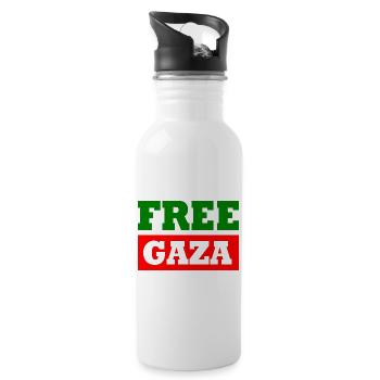 Free gaza - Water bottle with straw - white - Right