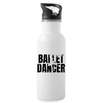 Ballett Tänzerin - Trinkflasche mit integriertem Trinkhalm - Weiß - Rechts