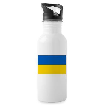 Ukraine - Water bottle with straw - white - Right