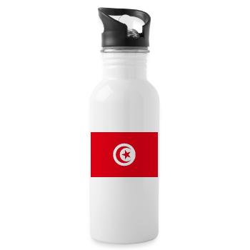 Tunesien - Trinkflasche mit integriertem Trinkhalm - Weiß - Rechts
