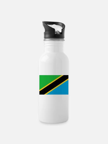 Tanzanie - Gourde avec paille intégrée - blanc