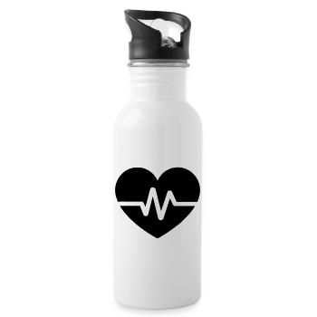 heartbeat - Water bottle with straw - white - Right