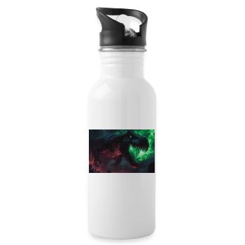 Poster Illustration Monster T-rex - Water bottle with straw - white - Right