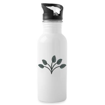 Lovely leaves - Water bottle with straw - white - Right