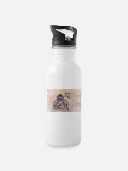 Fill is trying not to miss another call - Trinkflasche mit integriertem Trinkhalm - Weiß