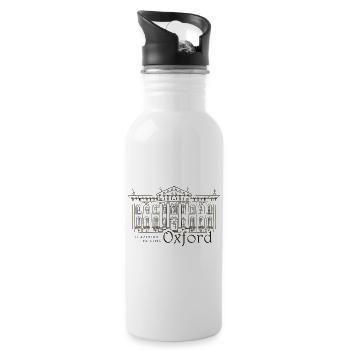 Oxford, Handzeichnung Clarendon-Gebäude, England - Trinkflasche mit integriertem Trinkhalm - Weiß - Rechts