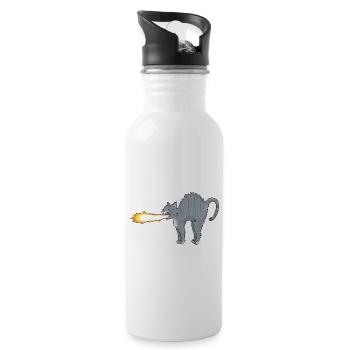 Lume-Katze - Trinkflasche mit integriertem Trinkhalm - Weiß - Rechts