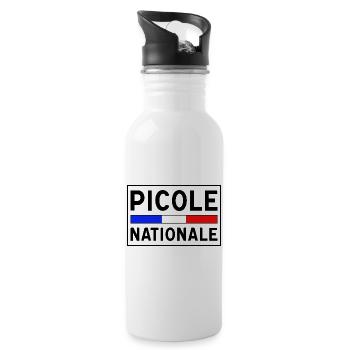Nationale Trinkgasse Neues Design - Trinkflasche mit integriertem Trinkhalm - Weiß - Rechts