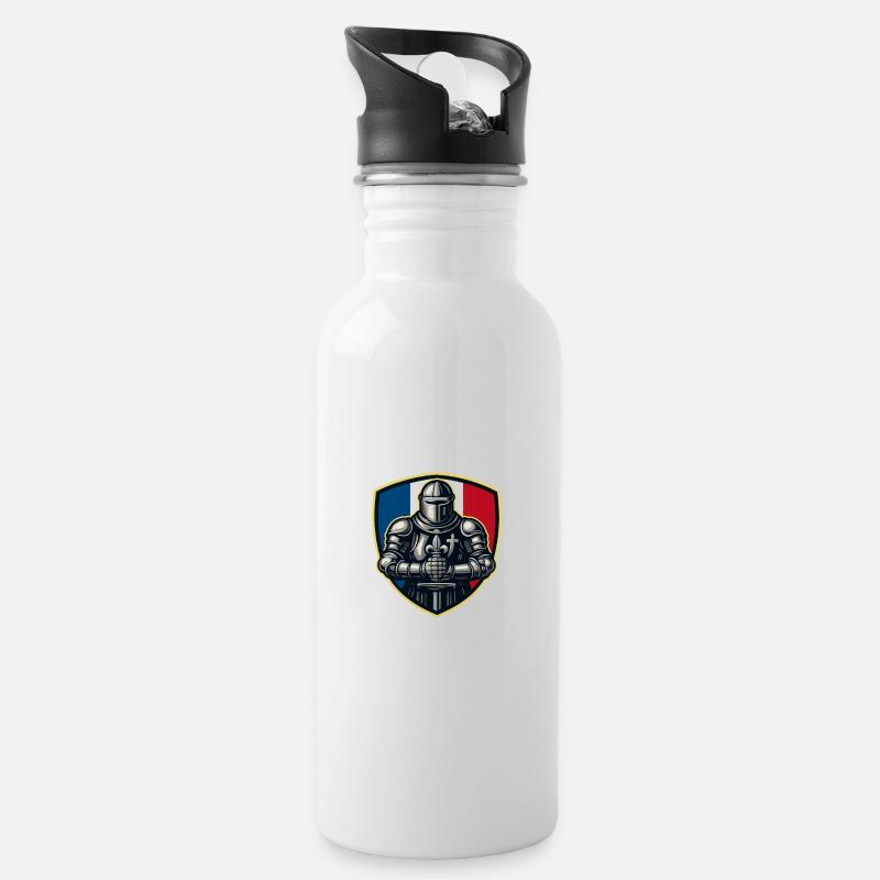 Logo drapeau France patriote - Gourde avec paille intégrée - blanc