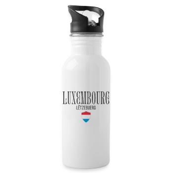 Ich liebe Luxemburg, Luxemburger Stolz - Trinkflasche mit integriertem Trinkhalm - Weiß - Rechts