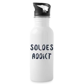 Soldes Addict Humour Shopping et Mode - Gourde avec paille intégrée - blanc - Droite