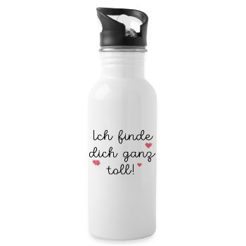 FIND FRIENDSHIP GREAT - Water bottle with straw - white - Right