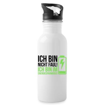 I'm not lazy – I'm in power saving mode - Water bottle with straw - white - Right