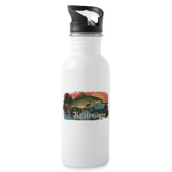 Carp Hunters Fishing Carp Fishing Anglers Nature - Water bottle with straw - white - Right