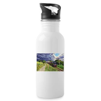 Heritage Express im Green Valley - Trinkflasche mit integriertem Trinkhalm - Weiß - Rechts