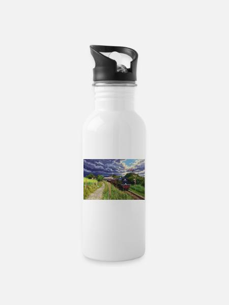 Heritage Express in Green Valley - Water bottle with straw - white