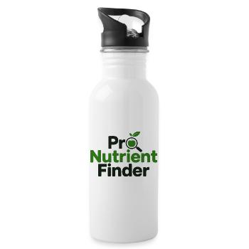 Pro Nutrient Finder Ernährungsberater Experte Profi - Trinkflasche mit integriertem Trinkhalm - Weiß - Rechts
