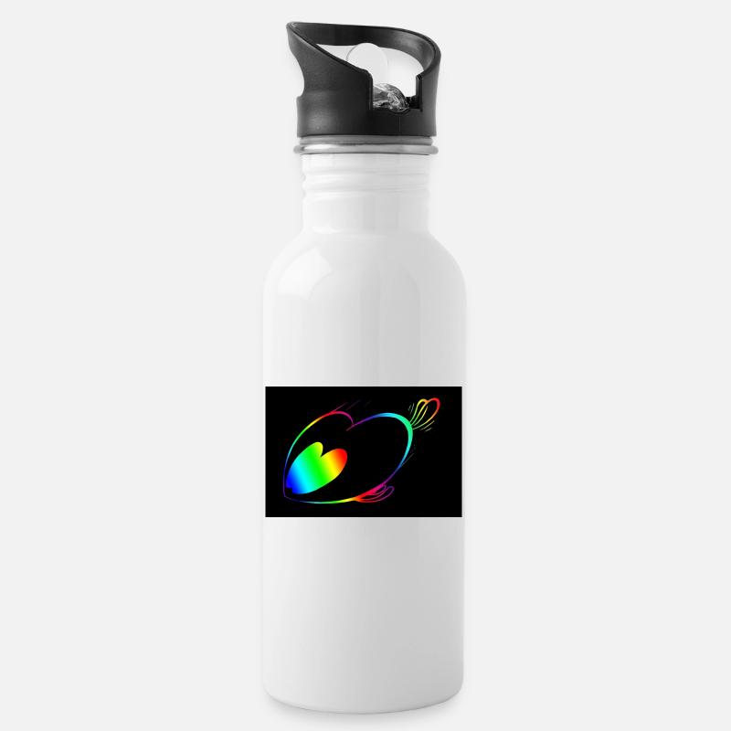 Filou-Speed-Poster - Trinkflasche mit integriertem Trinkhalm - Weiß