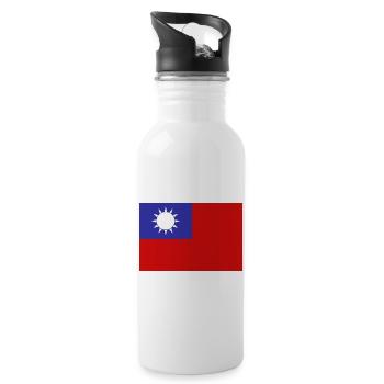 Taiwan flag - Water bottle with straw - white - Right