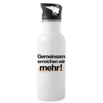 Accomplish more together Shirt - Water bottle with straw - white - Right