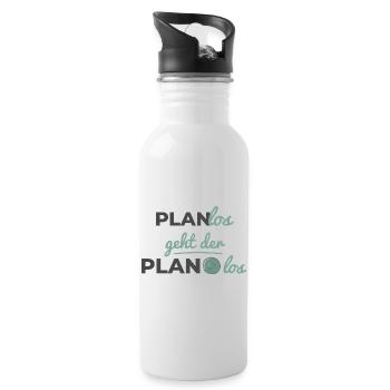 Le plan commence de manière désordonnée – Scandinave Soft Typography - Gourde avec paille intégrée - blanc - Droite