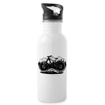 Mountain biking - Water bottle with straw - white - Right