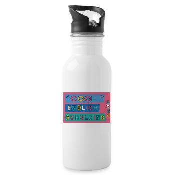 Finally a schoolchild - Water bottle with straw - white - Right