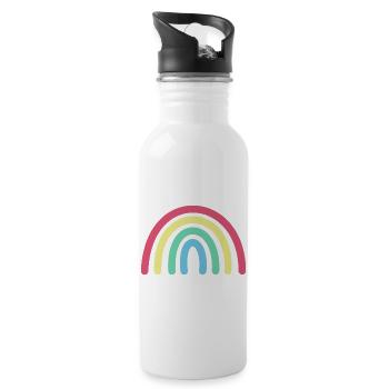 Rainbow - Water bottle with straw - white - Right