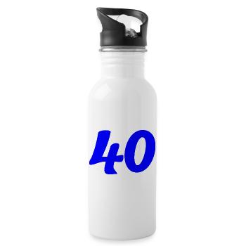 40. 40 YEARS. 40th ANNIVERSARY. 40 YEARS ANNIVERSARY. - Water bottle with straw - white - Right