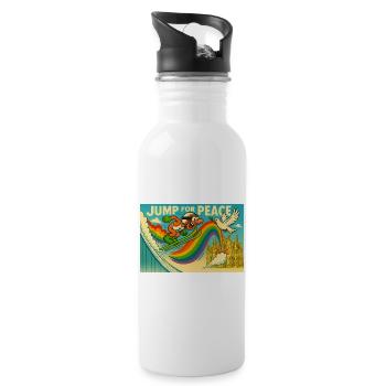Chemise de sport amusante - Gourde avec paille intégrée - blanc - Droite
