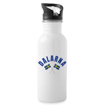 Drapeaux de Dalarna, Suède - Gourde avec paille intégrée - blanc - Droite