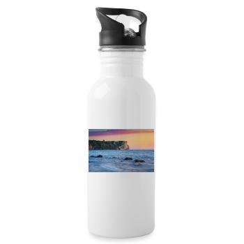 Sonnenaufgang am Kap Arkona - Trinkflasche mit integriertem Trinkhalm - Weiß - Rechts