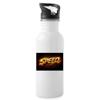 Golden Neon Speed Design - Water bottle with straw - white - Right