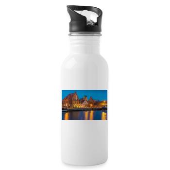 Wismar le soir - Gourde avec paille intégrée - blanc - Droite